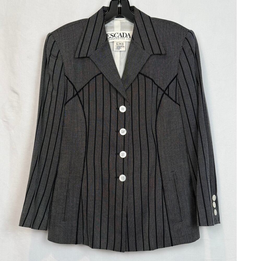 Escada Margaretha Ley Vintage 90s Blazer Size 38 Wool Silk Made in Germany